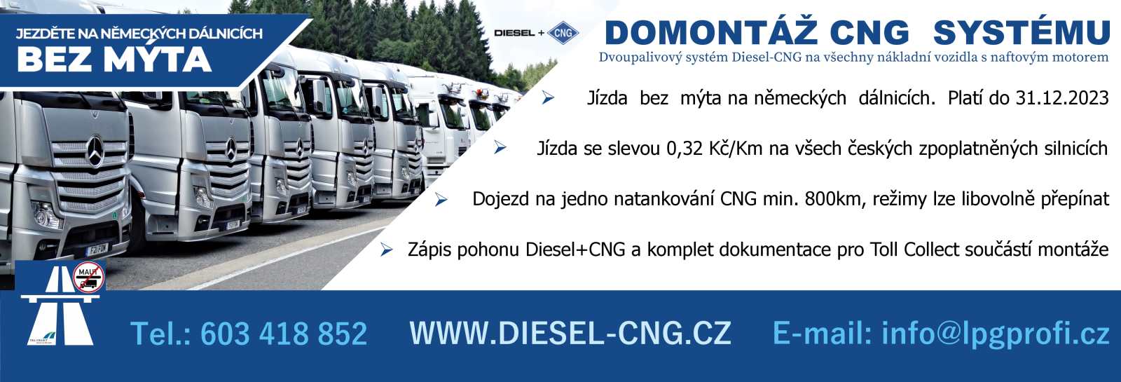 Mýto CZ levnější pro Diesel CNG nyní i v Čechách
